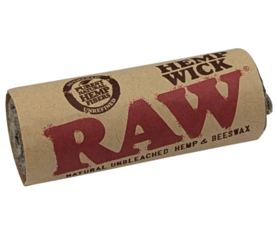 RAW Hemp Wick Roll 600cm Hanfdocht Bienenwachs Zündschnur Anzündhilfe Schnur W