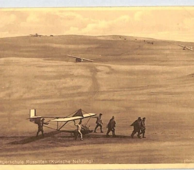 GERMANY Aviation Postcard GLIDER ROSSITTEN Prussia Curonian Spit PG49 - Image 1 of 4