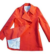 TWILLEY ATELIER Sz 8 Papaya Silk Twill Pea Coat Jacket