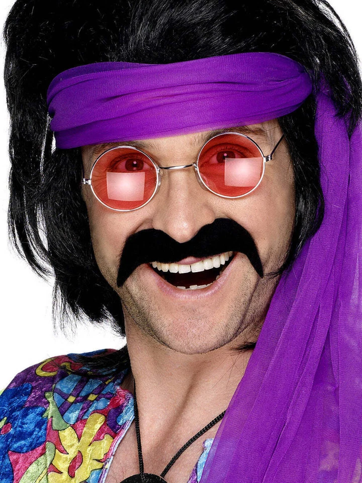 Bigote Negro Años Setenta Tash Adultos Años 70 Autoadhesivo Vestido Elegante Accesorio Foto 1 de 1