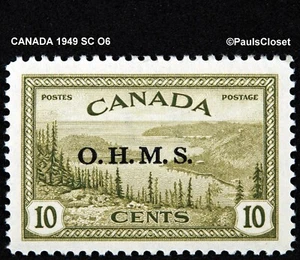 CANADÁ 1949 SC O6 GREAT BEAR LAKE CORREO OFICIAL 10¢ OP O.H.M.S. MNH OG MUY FINO - Imagen 1 de 2