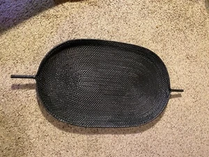 Rattan afrikanische handgefertigte Serviertablettplatte schwarz boho - Bild 1 von 7