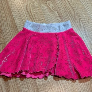 Motionwear bright pink and silver dance velvet skirt child small 4-6 - Picture 1 of 4