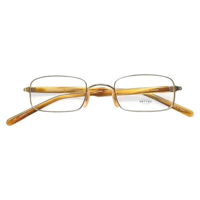 Oliver Peoples Arnaldo Eyeglasses Glasses Shiny Gold 46-21-140 Small No Case - Image 1 of 4