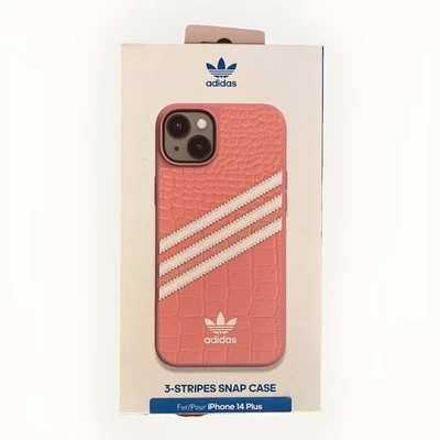 NEW Adidas 3-Stripes Snap Case Pink Crocodile skin AOP Apple iPhone 14 Plus Foto 1 de 4