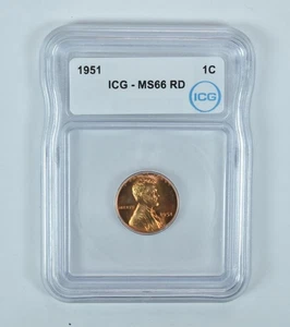 1951 Lincoln Wheat Cent MS66 RD ICG *8477 - Picture 1 of 5