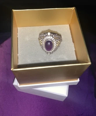 Anillo de plata 925S Barbara Bixby Shangri-la amatista y topacio blanco oro amarillo 18K Foto 1 de 4