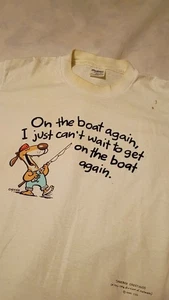 Vintage Shoebox Greetings T-Shirt Large (42-44) "On The Boat Again" Stedman - Bild 1 von 8
