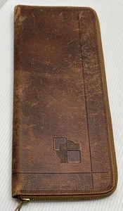"Bolso de banco de cuero vintage de los años 20 bolsa con cremallera bolsillos organizadores 12"" por 5,5"" garra" - Imagen 1 de 4
