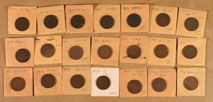 1859 to 1919 Canada Large One Cent Coins - 21 Coins - Picture 1 of 11