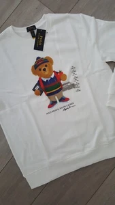 Polo RALPH LAUREN BEAR White Teddy Sweatshirt Jumper Fleece 18-20 Years XL - Picture 1 of 7
