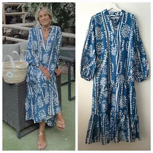 Zara Bedruckt Baumwolle Midi Tunika Kleid Gr M Medium 10 12 - Bild 1 von 8