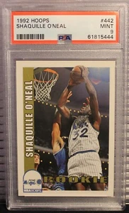 1992 NBA Hoops Shaquille O'Neal RC #442 PSA 9 MINT HOF ROOKIE - Picture 1 of 2