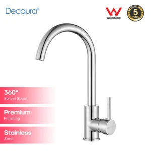 Decaura Kitchen Mixer Tap Sink Taps Laundry Faucet Swivel Gooseneck Chrome - Picture 1 of 7