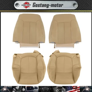 For 09-14 Ford F150 Lariat Driver Passenger Perforated Leather Seat Cover Tan - Picture 1 of 10