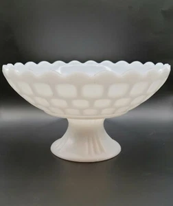 Frutero de vidrio con leche Federal Yorktown de colección borde festoneado base de pedestal - Imagen 1 de 4