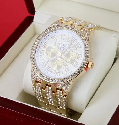 Reloj de Lujo 48 mm NY LONDON Para Hombre Clubbing Hip Hop Rapero Circonita cúbica Foto 1 de 4