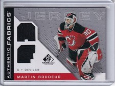  2007-08 SP Game Used Authentic Fabrics #AFMB Martin Brodeur DUAL JERSEY - (B)