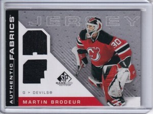  2007-08 SP Game Used Authentic Fabrics #AFMB Martin Brodeur DUAL JERSEY - (B)
