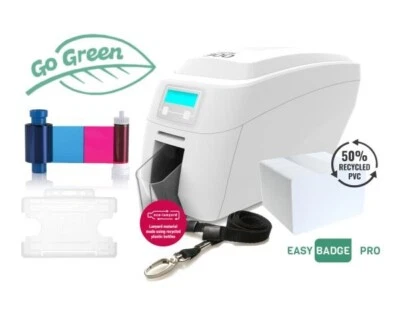 Magicard 300 Dual Sided ID Plastic ID Card Printer Bundle Ribbon Cards Lanyard - Image 1 of 4