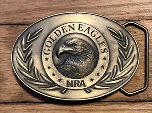 Vintage NRA Golden Eagles Brass Belt Buckle Excellent Condition! 🦅 - Picture 1 of 5