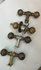 Lot Of Four Antique Vintage Brass Door Knobs Round And Oval