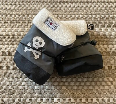 STONZ Soft Sole Baby Winter Boots Fleece Lined Booties Medium Skull + Crossbones - Image 1 of 4