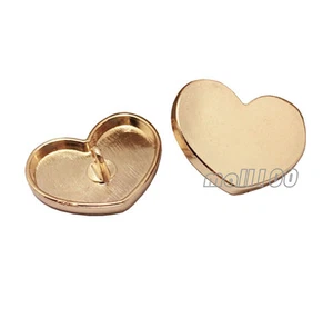 12pcs Gold Shank Button Heart Shape Metal Rivets Coat Sewing Embellishment DIY - Picture 1 of 3