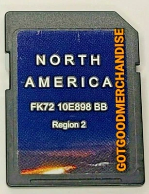 LAND ROVER JAGUAR NAVIGATION SD CARD  FK72 10E898 BB OEM REGION 2 NORTH AMERICA - Image 1 of 3