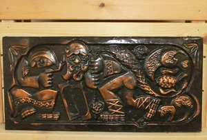 Vintage Russian hand made folk fairy tale wall hanging copper cubist sculpture - Picture 1 of 6