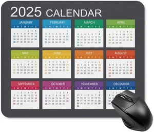 2025 Mouse Pad Calendar,Computer Mouse Pads Calendars Non-Slip Rubber - Picture 1 of 12