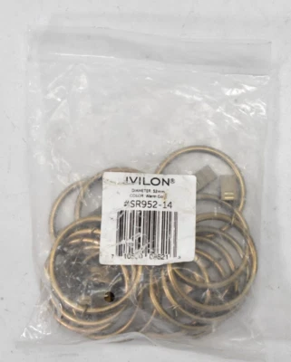 Paquete de 14 anillos de clip para cortina de ducha de oro cálido Ivilon cortina de 2"/52 mm de diámetro Foto 1 de 4