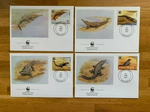 CONGO 1987 FDC x 4 WWF CROCODILES - Picture 1 of 1