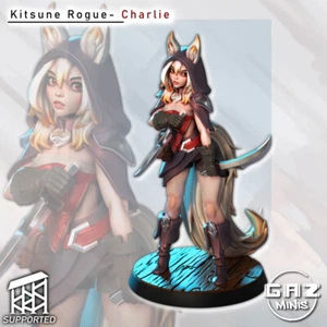 DnD Miniatur 32/55mm Kitsune Rouge Charlie von Gaz Minis - Bild 1 von 4