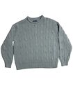 Lands End Men's Chunky Cable Knit Rolled Collar Sweater Size L ( 42-44 )