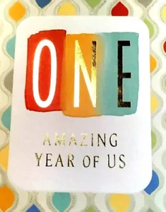 OUR 1st WEDDING ANNIVERSARY Card, for WIFE or HUSBAND, Hallmark 5 Choose 47a - Picture 1 of 12