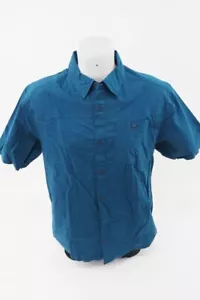 NEW! Sitka Shop Short Sleeve Button Up Shirt Men's Large Blue - Picture 1 of 2
