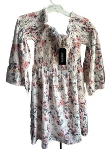 Women's Dress Summer Floral Medium Sleeve Off Shoulder Casual Dresses Sz M - Picture 1 of 7