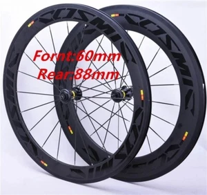 Juego de ruedas de fibra de carbono 700C 60 + 88 mm juego de ruedas de bicicleta de carretera 23 mm para velocidades 9/10/11 - Imagen 1 de 11