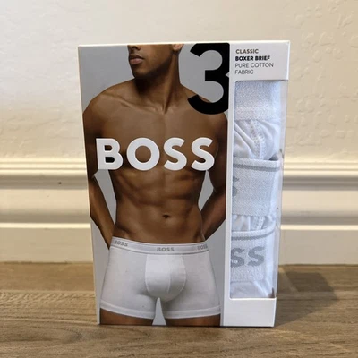 Hugo Boss Men's Power Underwear White 3-Pack Stretch Boxer-Briefs Medium - Image 1 of 4