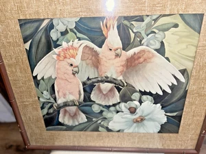 JESSE ARMS BOTKE ORIGINAL PRINT OF COLORED COCKATOOS - Picture 1 of 5