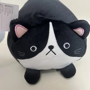 BLACK Plush Cat Daiso Japanese Tom Cat Doll Cute Soft Stuffed Toy 15" Hug Pillow - Picture 1 of 8