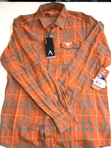 Antigua UT Texas Longhorns Plaid Flannel Shirt Men's M NWT - Picture 1 of 8