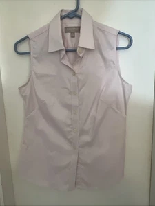 Women’s Banana Republic Size 4 Pale Pink Sleeveless Button Up Top Cotton Blend - Bild 1 von 3