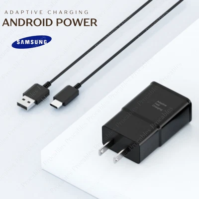 Adapter Fast Charger Type C With Phone Charging Cable For Samsung Galaxy Android - Image 1 of 4