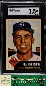 1953 Topps - Pee Wee Reese - #76 Brooklyn Dodgers SGC 1.5 - Bild 1 von 2