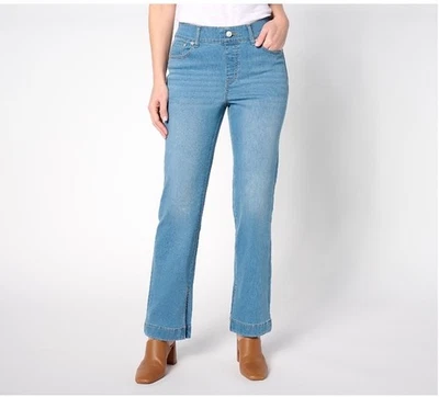 Denim & Co Jeans Womens Size 8 Adaptive Cozy Touch Slim Straight Jean LIGHT WASH - Image 1 of 4