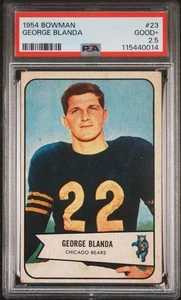 1954 Bowman Football GEORGE BLANDA Rookie Card! Chicago Bears #23 PSA 2.5 - Picture 1 of 2