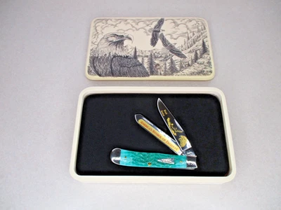 Cuchillos limitados 2013 7 puntos Bald Eagle Case XX EE. UU. 6254 Green Bone Trapper Foto 1 de 4