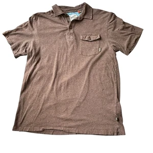 Camisa Polo Howler Bros Para Hombre Mediana Marrón Manga Corta Bolsillo Presta atención a la llamada - Imagen 1 de 5